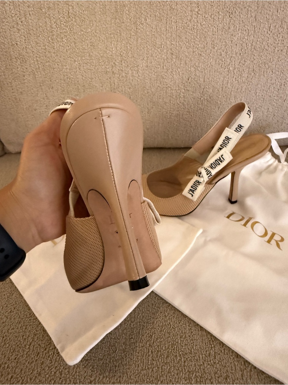 Dior Beige J'Adior Pointed Slingback Heels - Picture 3 of 4